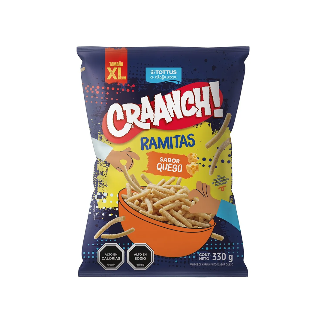 w=1200,h=1200,fit=pad (1) Ramitas Craanch! Sabor Queso Tottus 330 g - Imagen 1